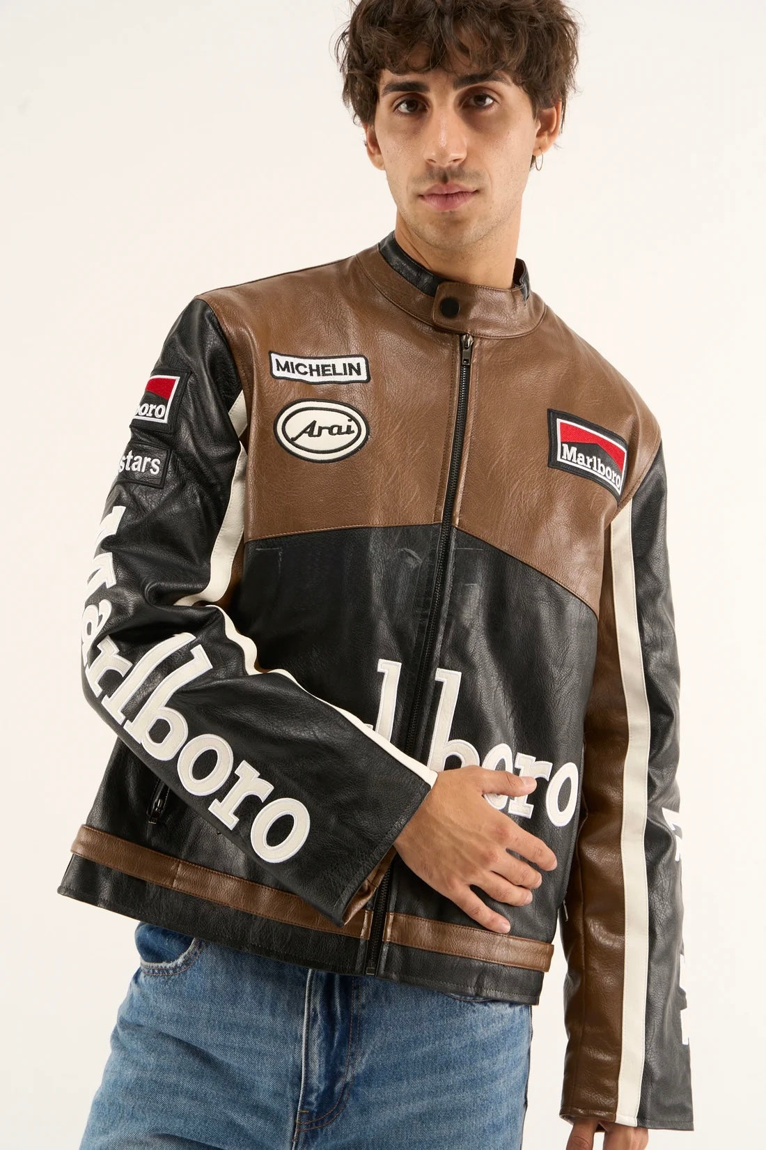 MARL BROWN LEATHER JACKET