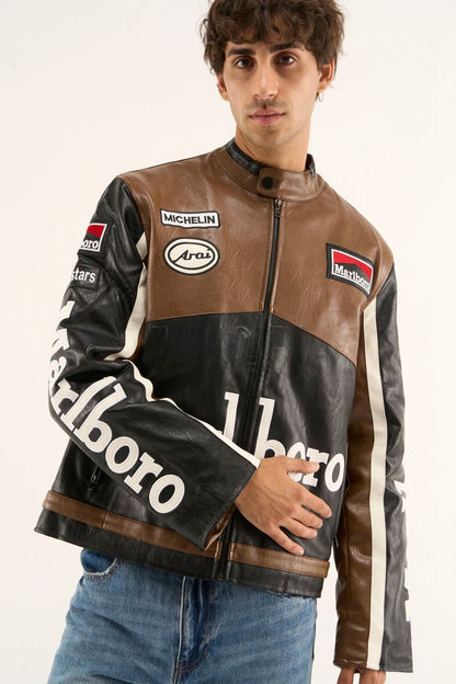 MARL BROWN LEATHER JACKET