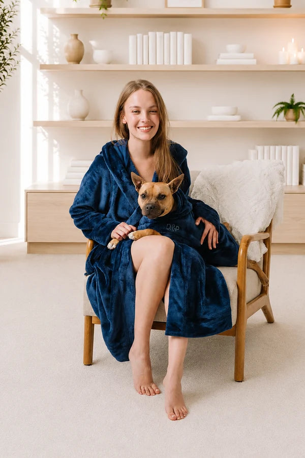 Doggo Robe Matching Set | Navy
